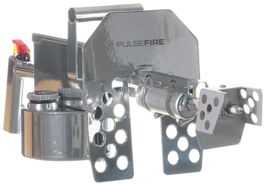 Exothermic Technologies PFLRTSILV Pulsefire LRT Mirror Silver Aluminum/Brass/Viton 25 ft Flame Range 25.70" Long Fuel Gasoline/Gasoline, Diesel Mix Includes Battery/Battery Charger