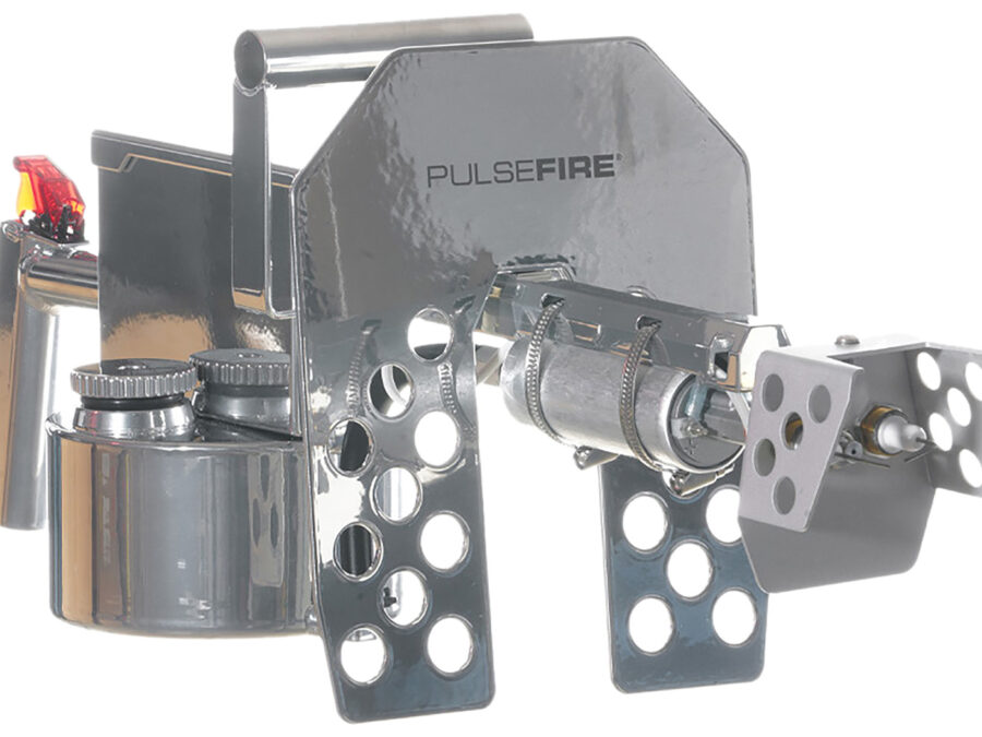 Exothermic Technologies PFLRTSILV Pulsefire LRT Mirror Silver Aluminum/Brass/Viton 25 ft Flame Range 25.70" Long Fuel Gasoline/Gasoline, Diesel Mix Includes Battery/Battery Charger