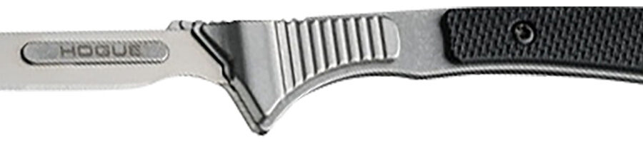 Hogue 35876 Expel  2.050" Fixed High Carbon Steel Blade, Black G10 Scales/SS Handle, Includes 3 #60 & 2 #70 blades.