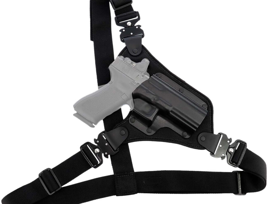 Galco HR872RB  Chest Holster Fits chests to 58" Black Hybrid Kydex/Nylon Fits Glock 17Gen 3-5