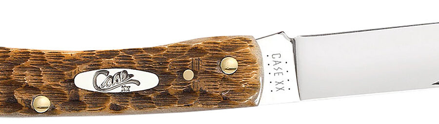 CASE 00245 AMBER BONE PEACH SEED JIG SOD BUSTER JR