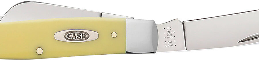 Case 00203 Stockman  Large Folding Clip Point/Spey Plain Tumble Polish Carbon Steel Blade/Smooth Yellow Synthetic Handle