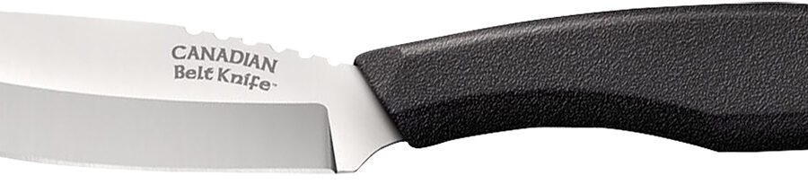 Cold Steel CS20CBL Canadian Belt 4" Fixed Drop Point Plain Cryo Quenched 4116 SS Blade, 4.50" Black Textured Polypropylene Handle