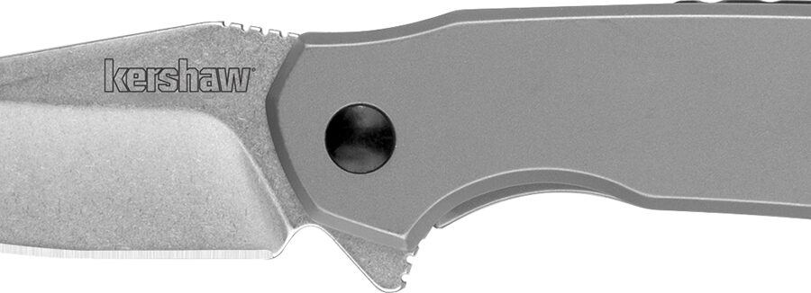 Kershaw 1375 Valve  EDC 2.25" Folding Drop Point Plain Stonewashed 4Cr14 Blade, Bead Blasted Stainless Steel Handle