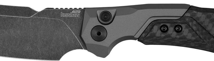 Kershaw 7850 Launch 14 Automatic 3.38" Cleaver Plain Black Oxide Blackwash CPM 154 SS, Blade Black Anodized Aluminum/Carbon Fiber Handle