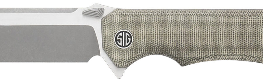 Sig Sauer Knives VA9GT Validus  3.78" Folding Modified Tanto Plain Dark Acid Stonewash/Satin M390 Steel Blade, 4.76" Green Canvas Micarta Handle