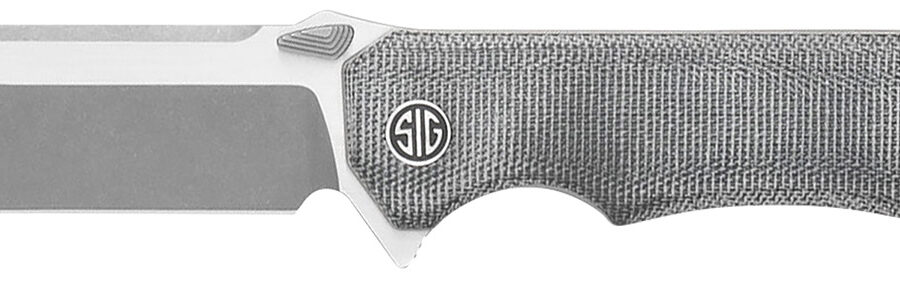 Sig Sauer Knives VA9SBT Validus  3.78" Folding Modified Tanto Plain Dark Acid Stonewash/Satin M390 Steel Blade, 4.76" Salt & Pepper Canvas Micarta Handle