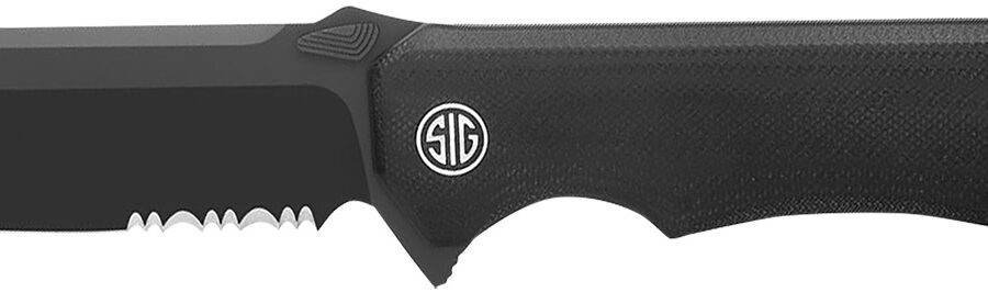 Sig Sauer Knives VA9BBS Validus  3.78" Folding Drop Point Part Serrated Black PVD M390 Steel Blade, 4.76" Black Textured G10 Handle