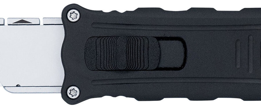 CobraTec Knives CTOTFUKSBBLK Utility  OTF Aluminum Blade, 3.38" Black Anodized Aluminum Handle