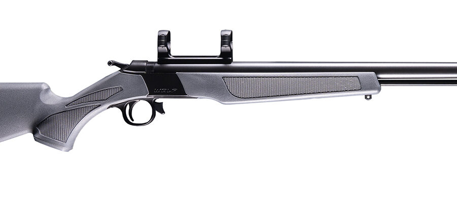 CVA PR2119M Wolf  50 Cal 24" Blued Steel Barrel &  Steel Receiver w/Picatinny Rail, Fixed Stealth Gray Synthetic Stock