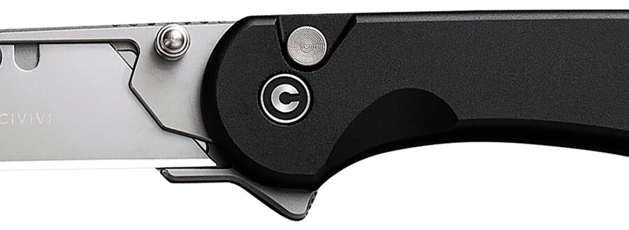 Civivi Knives C23039B-1 Elementum Utility All Purpose Utility Plain 6Cr13 Stainless Steel Blade, Black Aluminum Handle, 3 Blades & Pouch