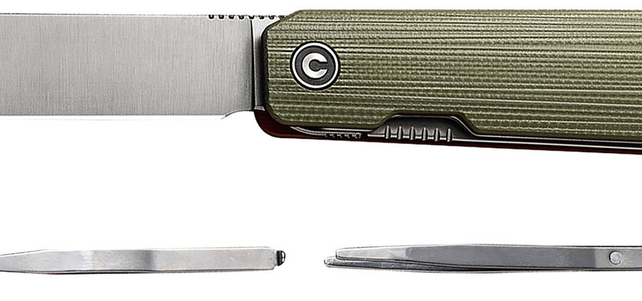Civivi Knives C21004B-1 Sendy  2.83" Folding Spey Point Plain Satin Nitro-V Steel Blade. Green Textured G10 Handle