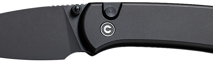 Civivi Knives C22030E-1 Qubit  2.98" Folding Drop Point Plain Black Stonewashed 14C28N Steel Blade, Black Aluminum Handle