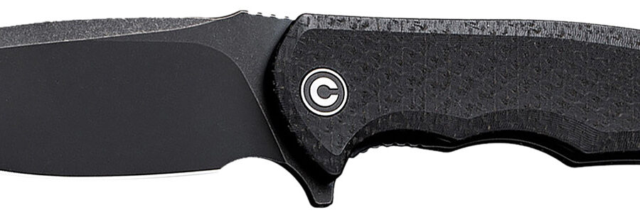 Civivi Knives C803G Praxis  3.75" Folding Plain Black Stonewashed 9Cr18MoV SS Blade, Black Textured Micarta Handle