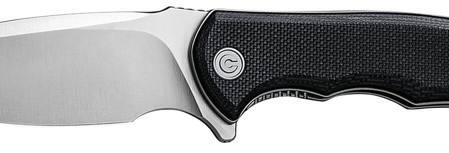 Civivi Knives C18026C-2 Praxis  Mini 2.98" Folding Drop Point Plain Satin D2 Steel Blade, Black Textured G10 Handle