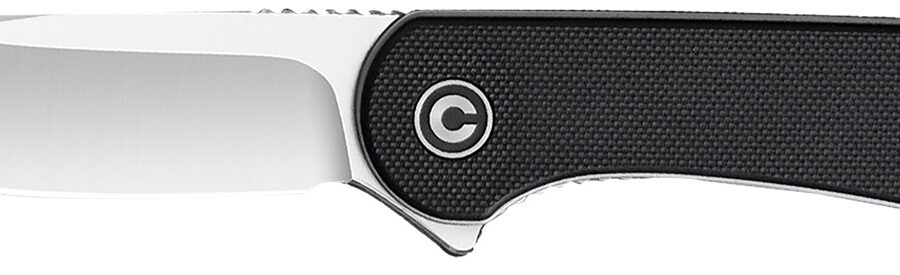 Civivi Knives C907A Elementum  2.96" Folding Plain Satin D2 Steel Blade, 4.03" Black Textured G10 Handle