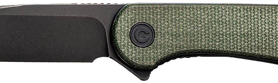 Civivi Knives C907T-E Elementum  2.96" Folding Tanto Plain Black Stonewashed D2 Steel Blade, 4.03" Green Textured Micarta Handle