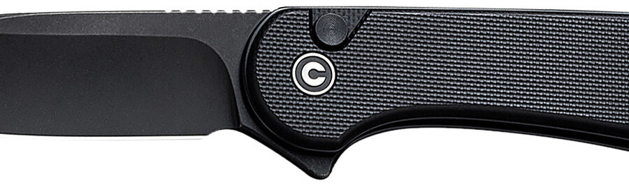 Civivi Knives C18062P-1 Elementum II  EDC 2.96" Folding Drop Point Plain Black Stonewashed Nitro-V Steel Blade, Black Textured G10 Handle