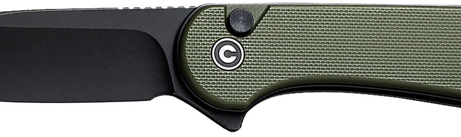 Civivi Knives C18062P-3 Elementum II  EDC 2.96" Folding Drop Point Plain Black Stonewashed Nitro-V Steel Blade, OD Green Textured G10 Handle
