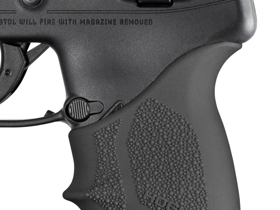 Hogue 18130 Grip Sleeve Handall Beavertail Black Rubber