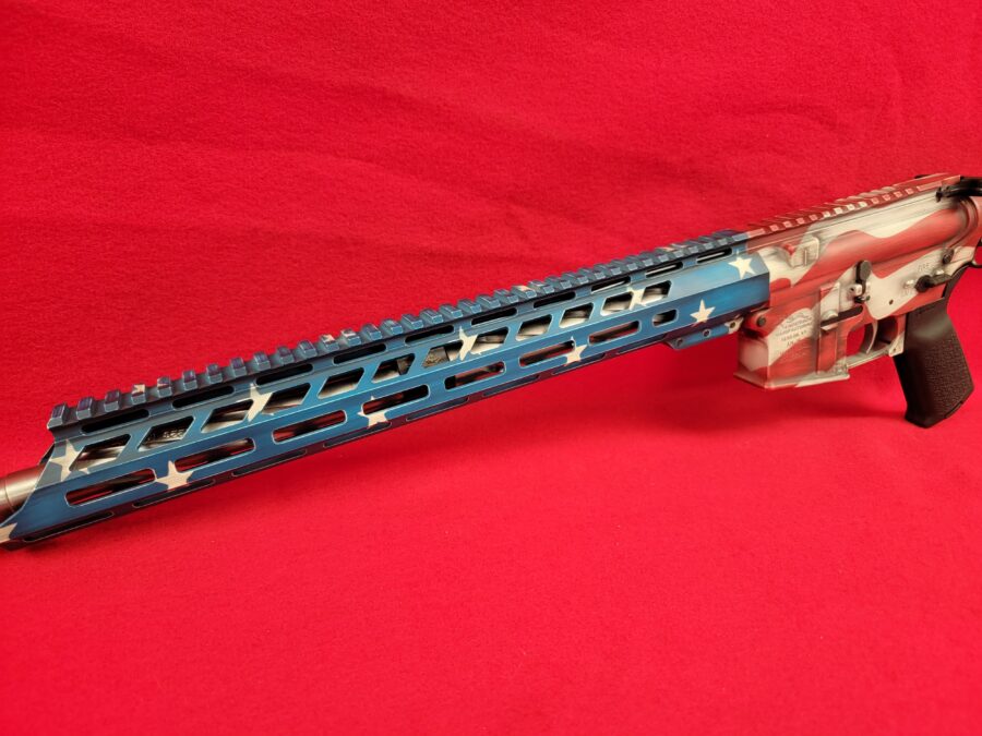 Anderson Manufacturing AM-15 223/5.56mm AR15 with Battle Worn American Flag Cerakote Finish pre-owned