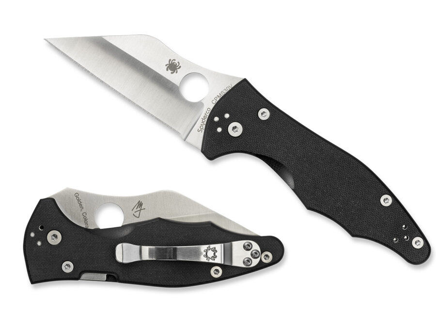 Spyderco C85GP2 Yojimbo 2  3.20" Folding Wharncliffe Plain Satin CPM S30V SS Blade/ Black Textured G10 Handle Includes Pocket Clip