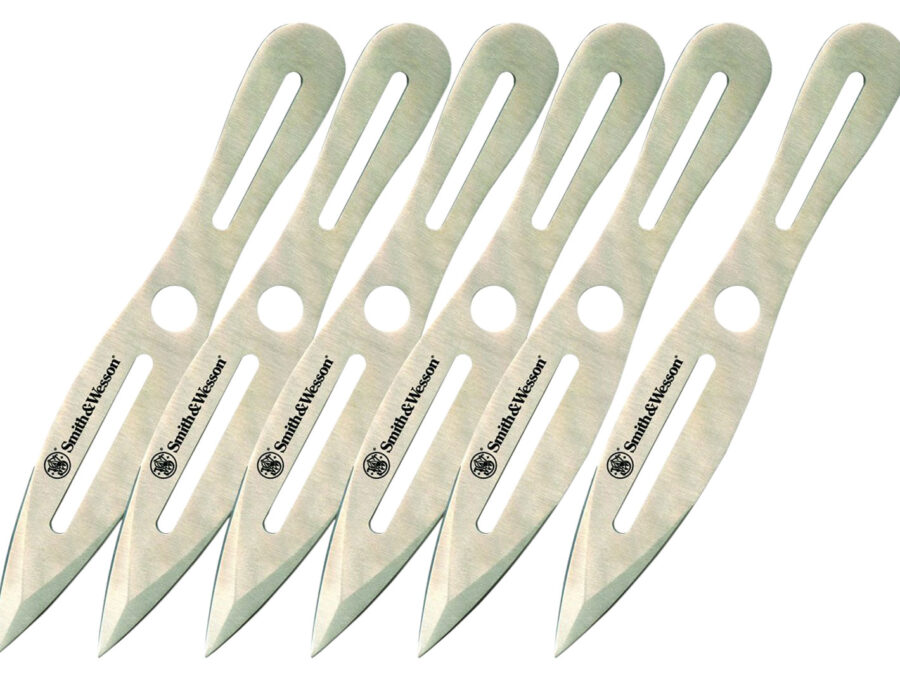 Smith & Wesson Knives SWTK8CP Bullseye Throwing Knives 4.50" Fixed Spear Point Plain 2Cr13MoV SS Blade, 2Cr13 Stainless Handle, 8" OAL, 6 Pack