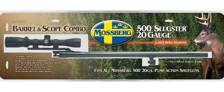 Mossberg 92010 OEM  20 Gauge 24" Slug Barrel w/Cantilever Mount, Fully-Rifled Bore & Blued Finish, For Use w/Mossberg 500 & Maverick 88 6-Shot Models, Includes 3-9x40mm Scope