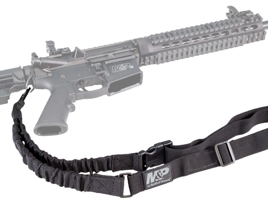 M&P Accessories 110030 Single Point Sling Kit Black Nylon w/ Adjustable Bungee Design for AR Platform