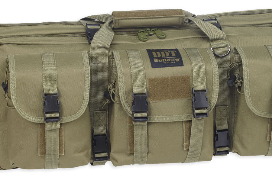 Bulldog BDT6037G BDT Tactical Double 37" Green Nylon, 3 Accessory Pockets, Deluxe Padded Backstraps Lockable Zippers, Padded Internal Divider