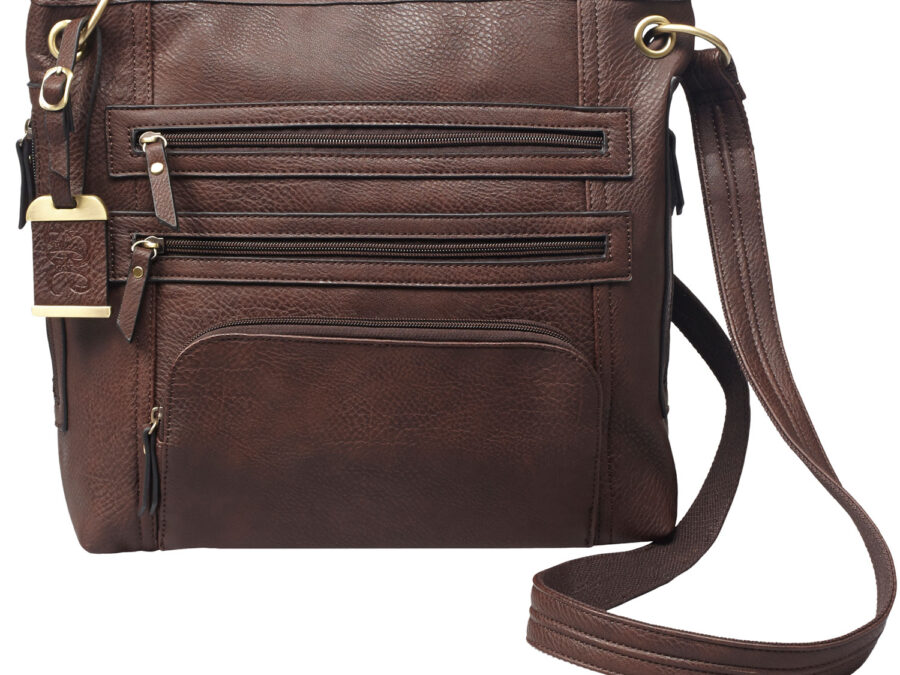 Bulldog BDP039 Cross Body Purse w/Holster Brown Leather Most Sm Pistols & Revolvers Ambidextrous Hand