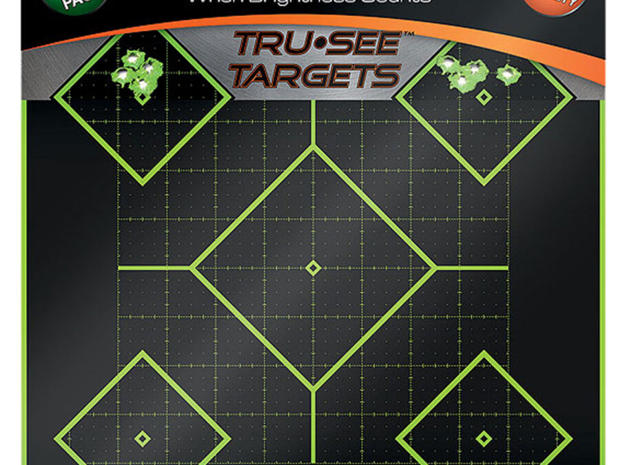 TruGlo TG14A12 Tru-See 5- Diamond Target Self-Adhesive Heavy Paper Black/Green 12"x12" 12 Pack