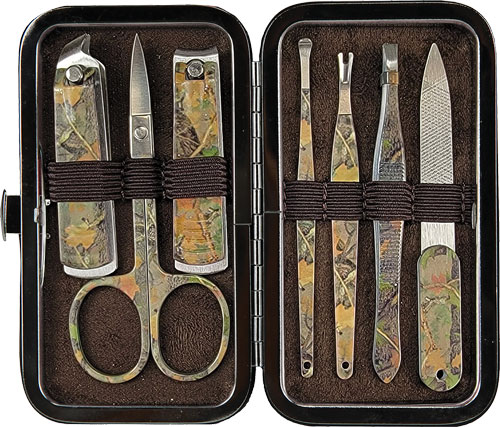 RIVERS EDGE MENS 7 PIECE - MANICURE SET GREEN CAMO