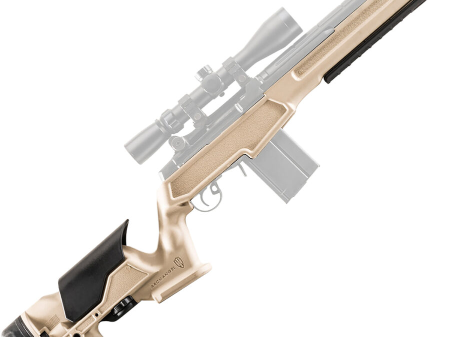 Archangel AAM1ADT Precision Stock  Desert Tan Synthetic Fixed with Adjustable Cheek Riser for Springfield M1A, M14
