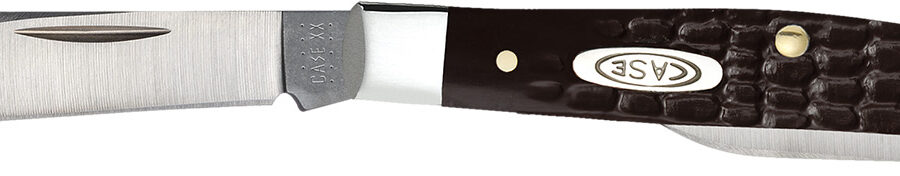 Case 00083 Pen Small 2"/1.47" Folding Clip/Pen Plain As-Ground Stainless Steel Blade Brown Jigged Synthetic Handle