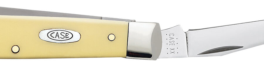 Case 00029 Trapper  Mini 2.70"/2.75" Folding Clip Point/Spey Plain Tumble Polish Chrome Vanadium Steel Blade/Smooth Yellow Synthetic Handle
