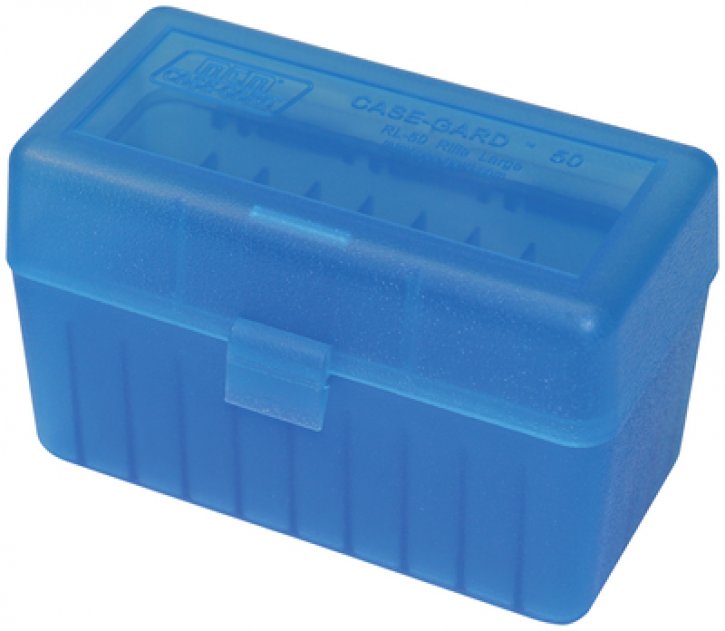 MTM CASE GARD FLIP-TOP BOX CARTRGE 25-06/270/30-06 50RD BLUE ( 24 PER CASE )