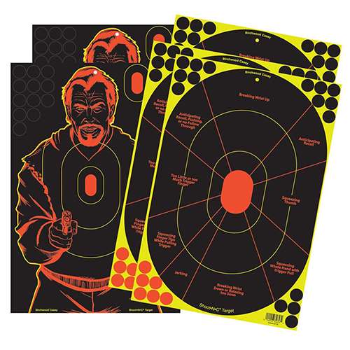 B/C TARGET SHOOT-N-C 12"x18" 3 HANDGUN TRAINER & 2 BAD GUY SILHOUETTE ( 6 PER CASE )