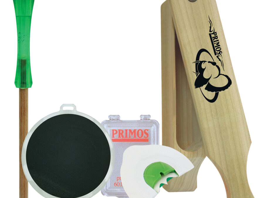 Primos 272 Turkey Caller Starter Pack  Attracts Turkeys, Includes Sonic Dome Mouth Call, Sonic Dome Slate Call, Slim Striker & Double Sided Box Call