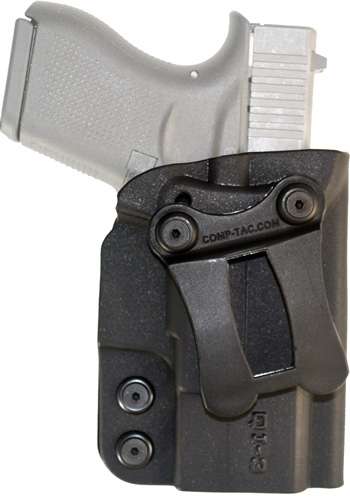 COMP-TAC QI IWB KYDEX SIZE 3 GLOCK 43 SPRGFLD XDS M&P SHIELD WALTHER PPS/CCP RH BLACK