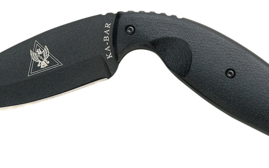 Ka-Bar 1482 TDI Law Enforcement Large 3.69" Fixed Drop Point Plain Black AUS-8A SS Blade, Black Zytel Handle, Includes Belt Clip/Sheath
