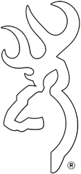 BROWNING BUCK MARK DECAL 6" - WHITE FLAT