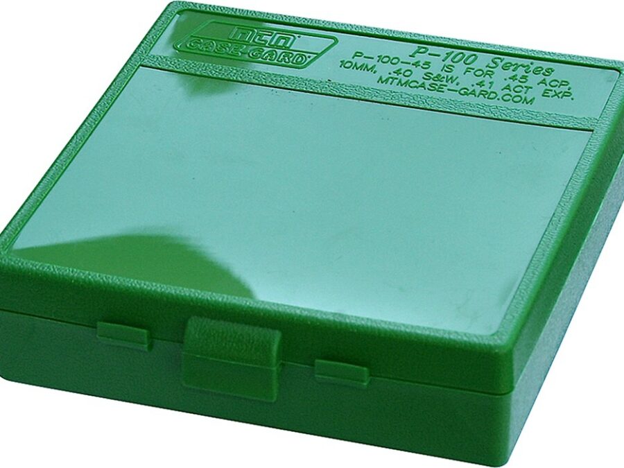 MTM Case-Gard P1004510 Ammo Box Flip-Top Multi Caliber Green Polypropylene 100rd