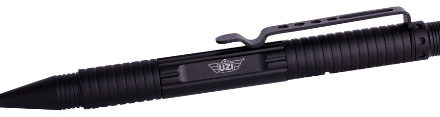 Uzi Accessories UZITACPEN1BK Defender Tactical Pen Black Aluminum 6.10"