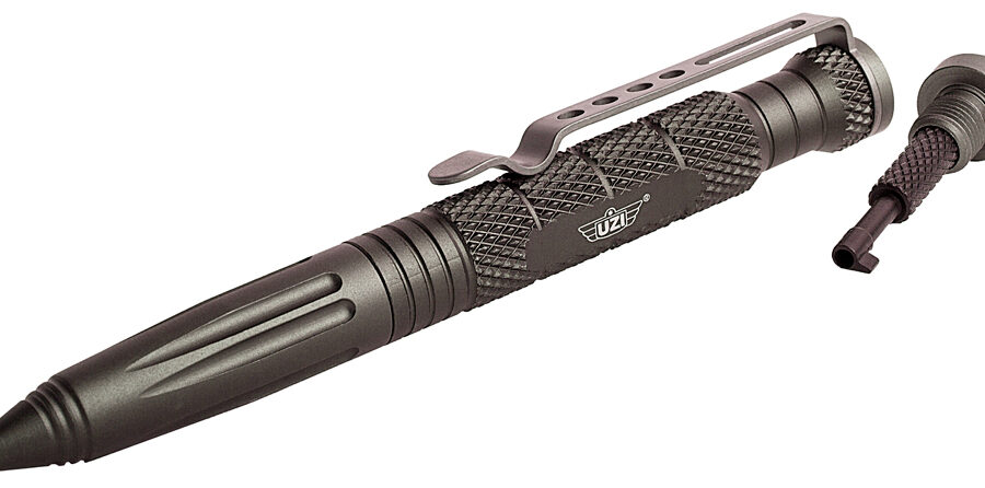 Uzi Accessories UZITACPEN6GM Tactical Pen  Gun Metal Aluminum 6" Features Glass Breaker/Cuff Key