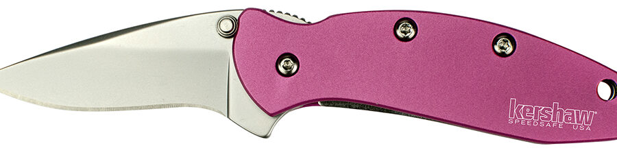 Kershaw 1600PINK Chive  1.90" Folding Drop Point Plain Bead Blasted 420HC SS Blade Pink Anodized Aluminum Handle Includes Pocket Clip