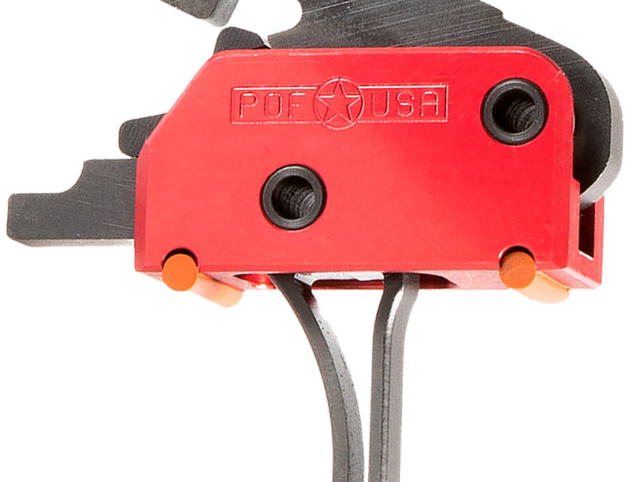 Patriot Ordnance Factory 00858 Drop-In  Single-Stage Flat Trigger with 3.50 lbs Draw Weight & Black/Red Finish for AR-Platform
