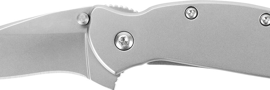 Kershaw 1620FL Scallion  2.40" Folding Drop Point Plain Bead Blasted 420HC SS Blade/Bead Blasted 410 Stainless Steel Handle Includes Pocket Clip