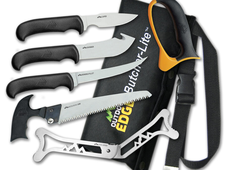 Outdoor Edge BL1 ButcherLite  4.30"/4.50"/5.9"/6" Folding Plain/Saw 420J2 Stainless Steel Blade FRN Black Handle