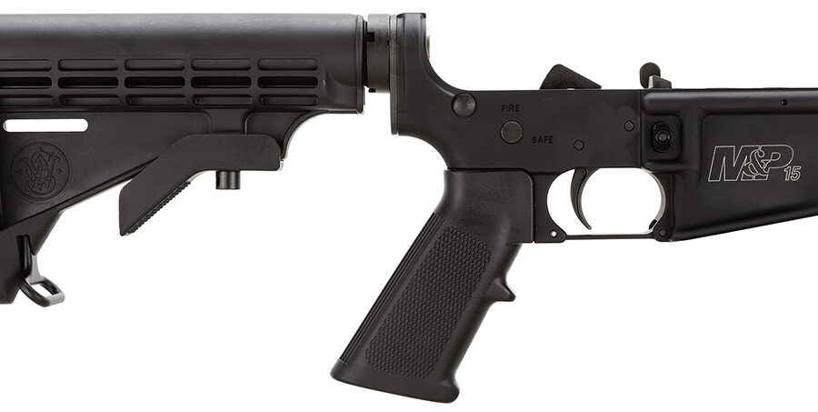Smith & Wesson 812002 Assembled Lower Receiver  5.56x45mm NATO 7075-T6 Aluminum Black Receiver, Black Synthetic Collapsible Stock Pistol Grip for S&W M&P15